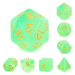 Green Silk RPG Dice Set